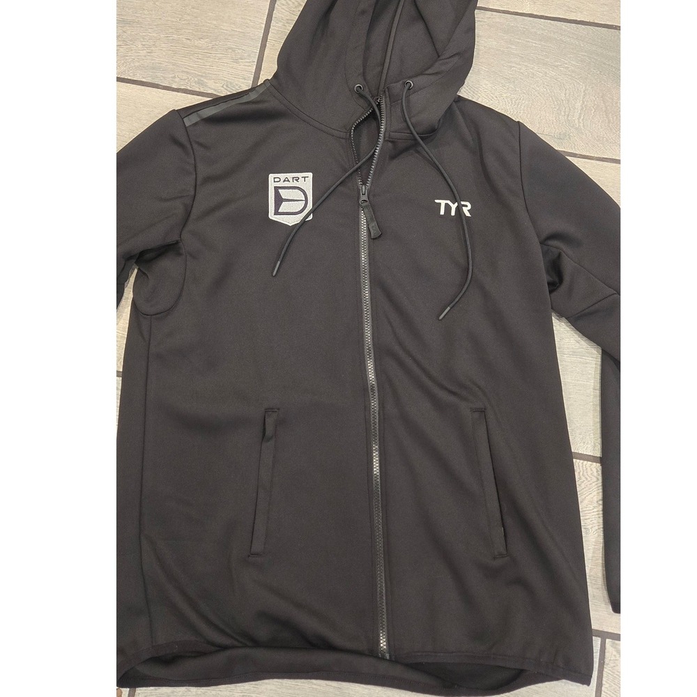 TYR Dart Swimming Full Zip Hoodie Black Mens Large TYSL001 Active Jacket